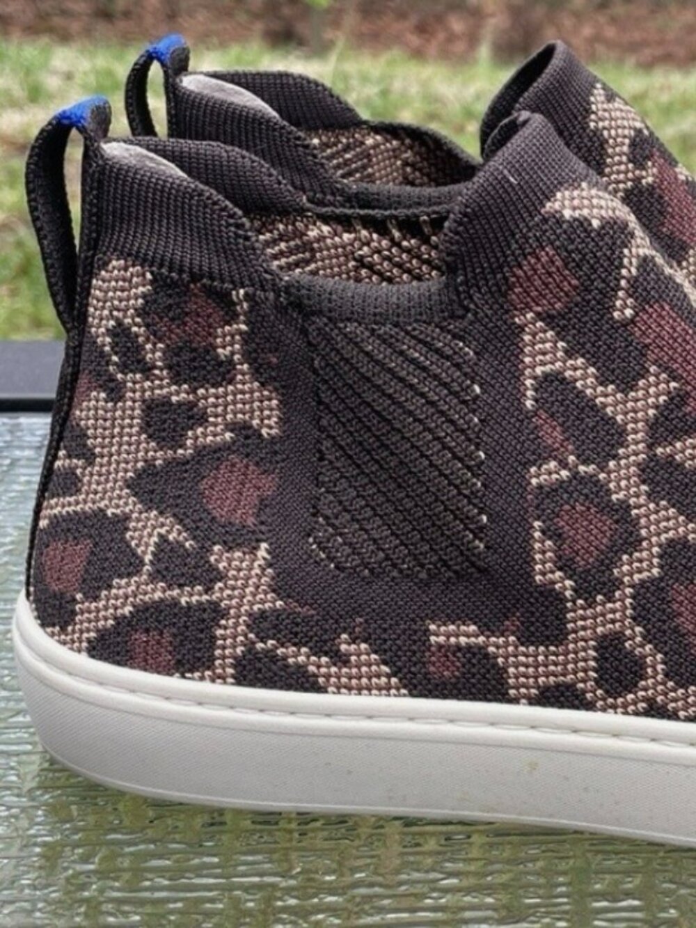 Rothy's The Chelsea Wildcat High Top Knit Sneakers Leopard Print size 10 - Picture 6 of 6